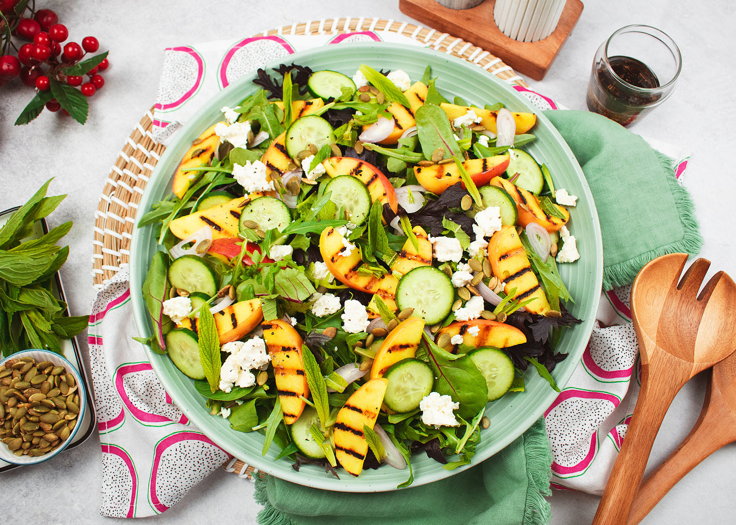 Summer nectarine and feta salad (serves 6)